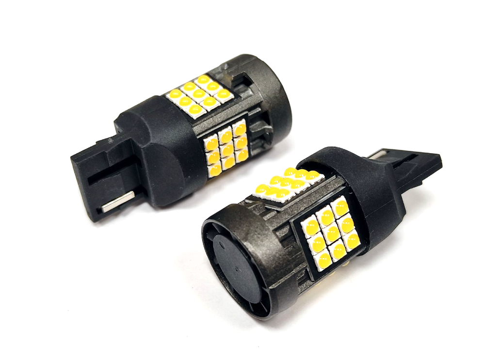 Светодиодная лампа W21W 7440-GC3030-30W (4*9SMD) без полярности, с обманкой (белый), 1шт
