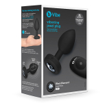 Черная вибрирующая втулка b-Vibe Vibrating Jewel Plug M/L BV-031-BLK
