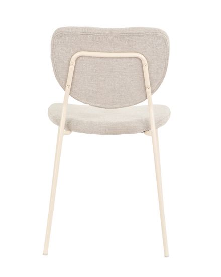 Стул обеденный Gigi шенилл серый белые ножки