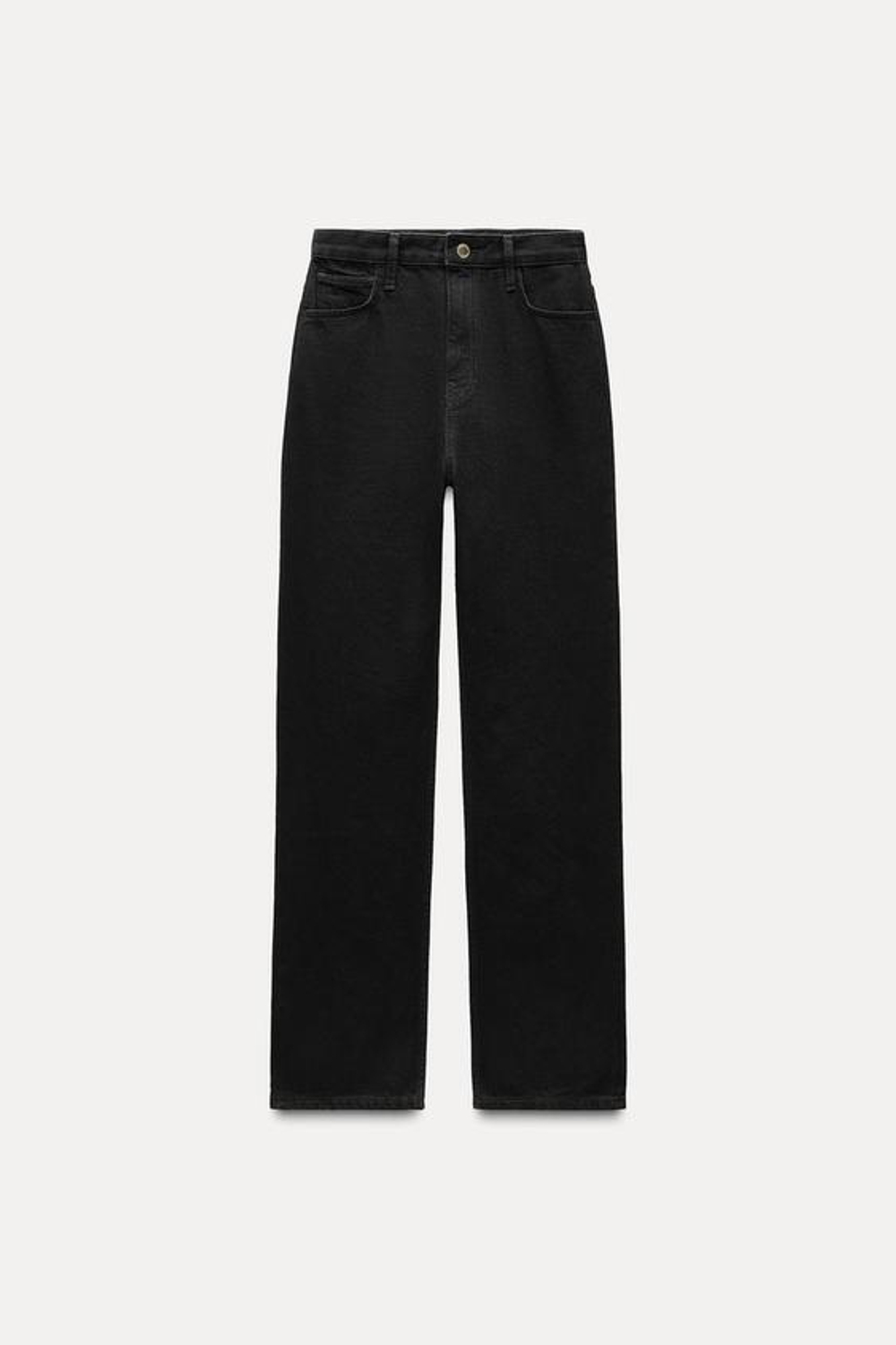 ZARA ДЖИНСЫ SLIM С ВЫСОКОЙ ПОСАДКОЙ — ZW COLLECTION, ЧЕРНЫЙ