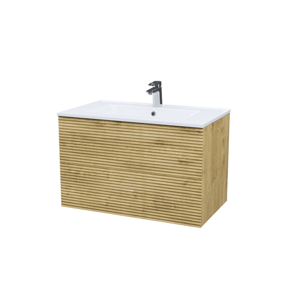 Тумба с умывальником IDDIS Bild, подвесная, 80 см, дуб светлый, BIL80V0i95K