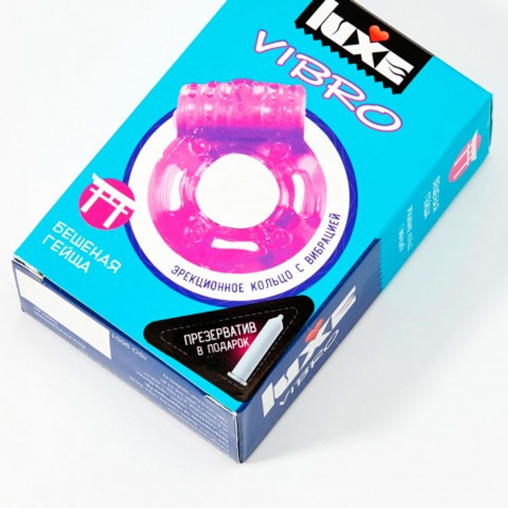Виброкольцо LUXE VIBRO Бешеная гейша (+ презерватив)