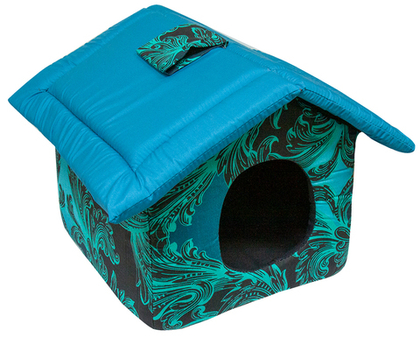 ZOONIK Дом для кошек с крышей, ситец, 380*370*310 мм