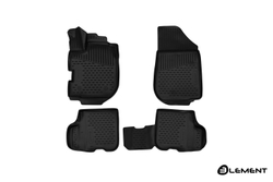 Коврики в салон для RENAULT Sandero Stepway (II) 2013-2018 (с ручкой для дистанционного открытия лючка бензобака), хэтчбек, 4 шт. (полиуретан) ELEMENT3D4151210K