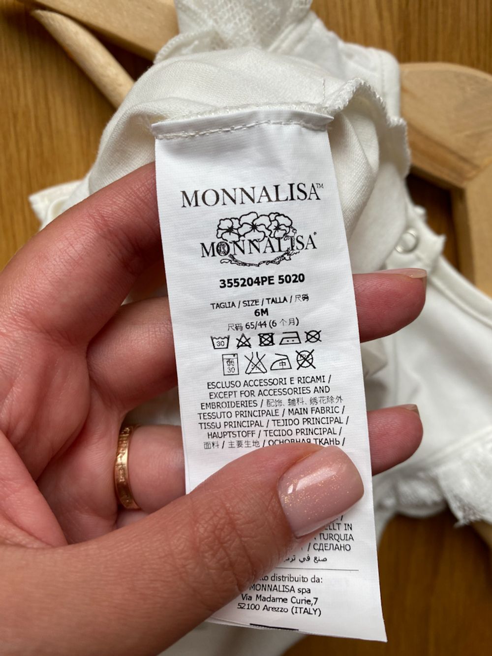 Новый хлопковый ромпер Monnalisa, 68