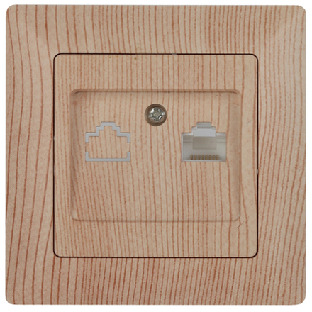 Розетка Intro Solo 4-303-11 информационная RJ45 СУ сосна