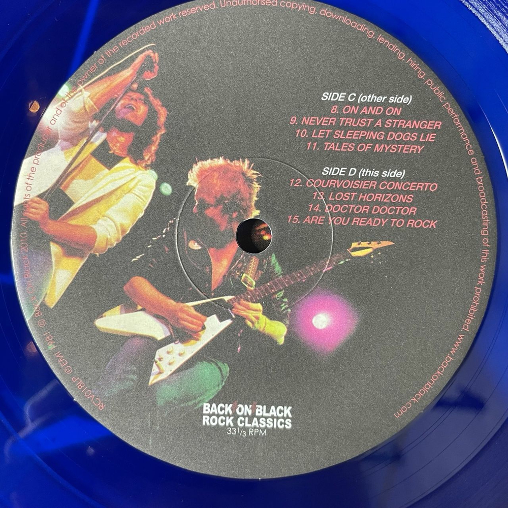 Винтажная виниловая пластинка LP The Michael Schenker Group One Night At Budokan (UK 2010) (Blue Vinyl)
