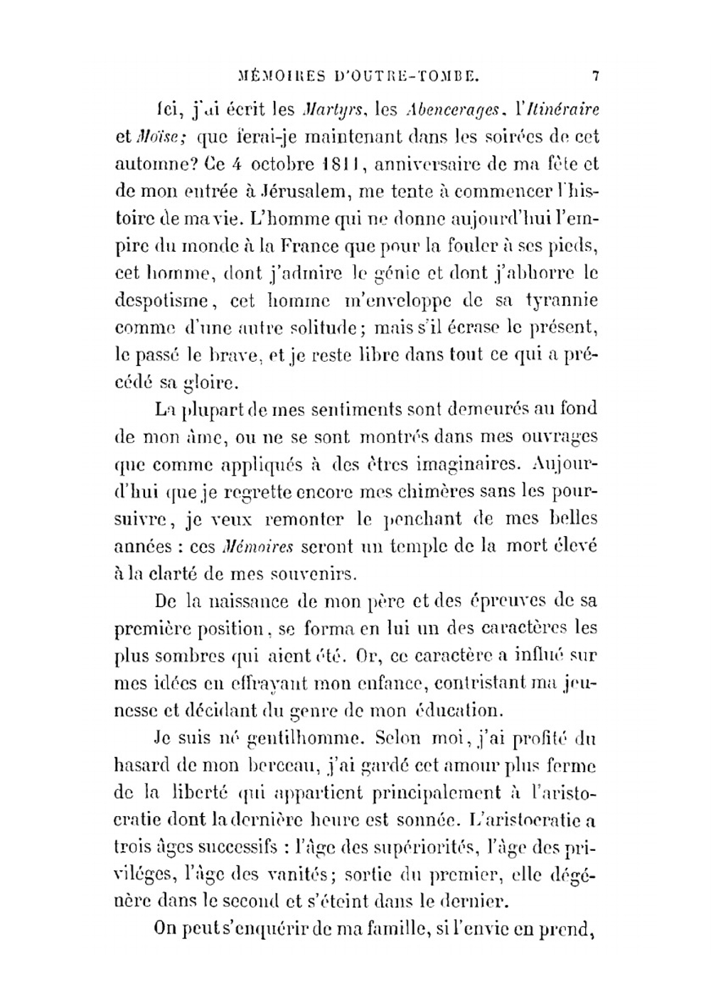 Mémoires d'outre-tombe | F.R. Chateaubriand