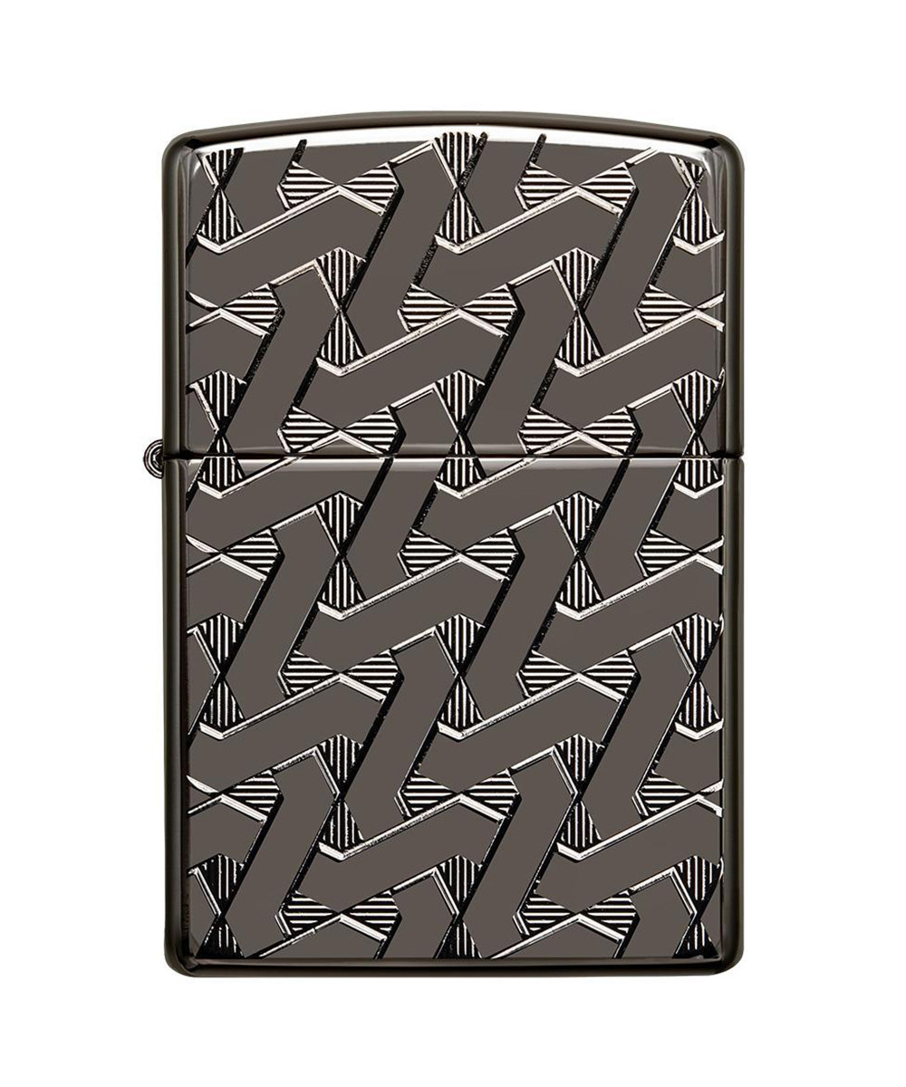 Зажигалка Zippo Armor™, покрытие High Polish Black Ice®, латунь/сталь, чёрная, глянцевая