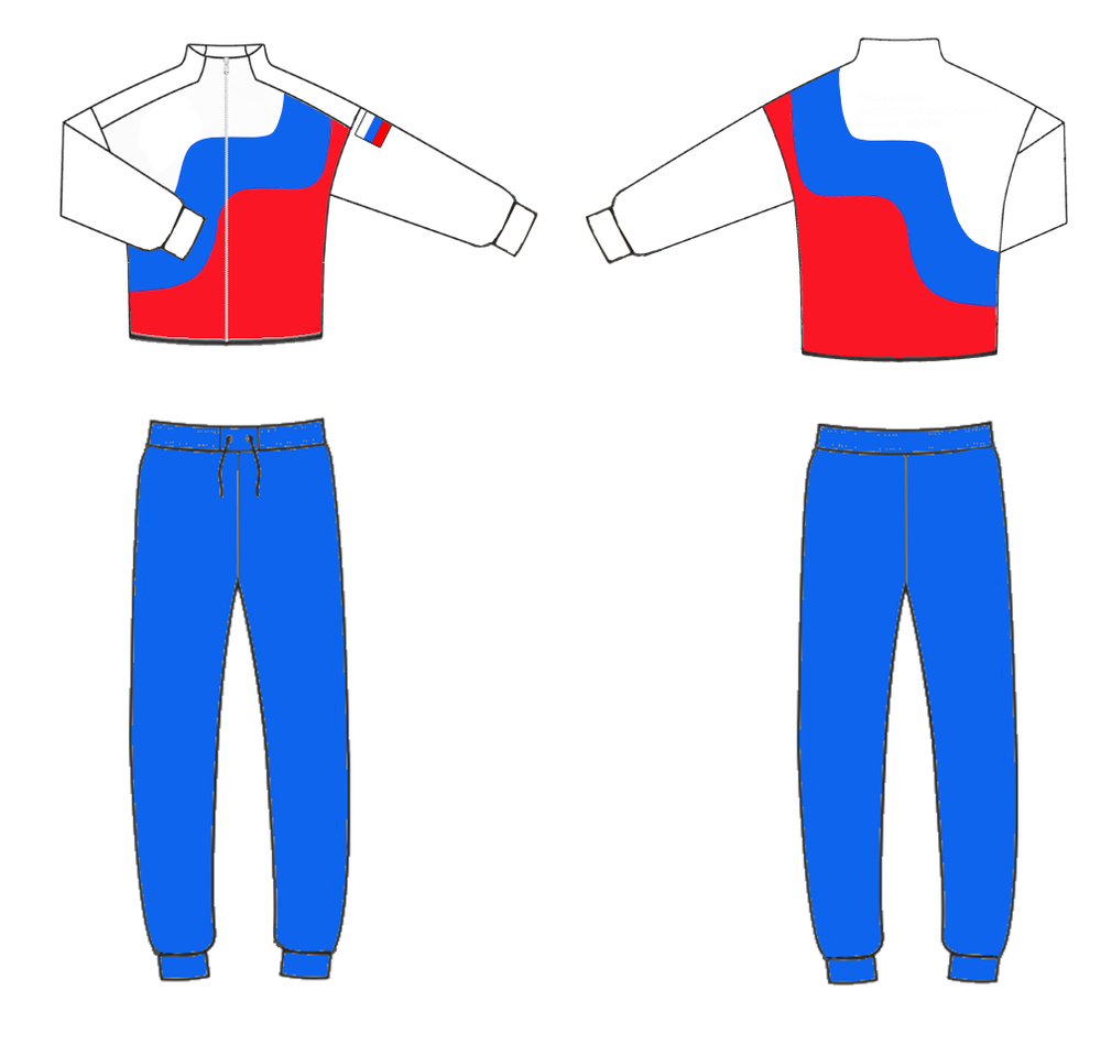 Костюм спортивный командный из футера триколор