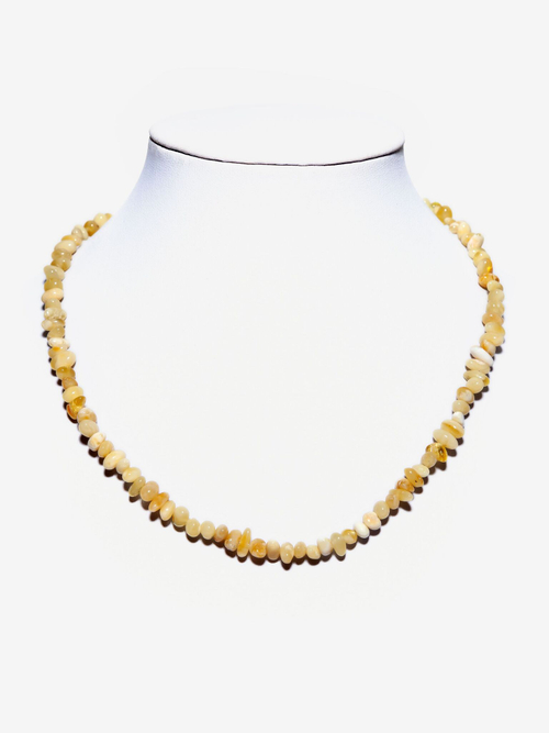 Бусы из цельного янтаря, бусины 7 на 4 мм, размер регулируется от 45 до 48