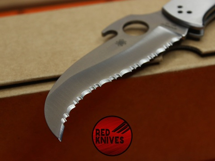 Нож Spyderco Matriarch 2 Stainless Steel - рукоять сталь, вейв, клинок серрейтор