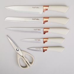 НАБОР НОЖЕЙ AGNESS НА ПЛАСТИКОВОЙ ПОДСТАВКЕ, 7 ПРЕДМЕТОВ