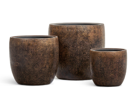 Кашпо TREEZ Effectory Metal Конус-чаша Rough с золотой патиной в-40 см, д-40 см 41.3321-04-050-RM-40