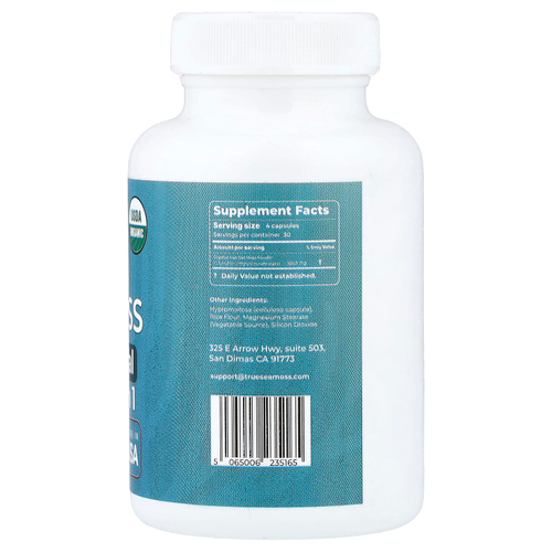 True Sea Moss, дикорастущий морской мох, 120 капсул (400 мг в 1 капсуле)