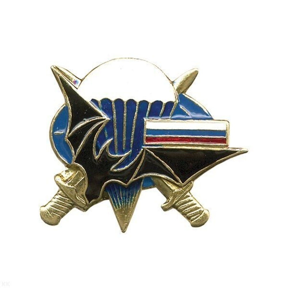 Значок мет. Летучая мышь (сбоку), парашют, 2 меча