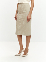 Юбка Сандра из экокожи в оттенке миндаля