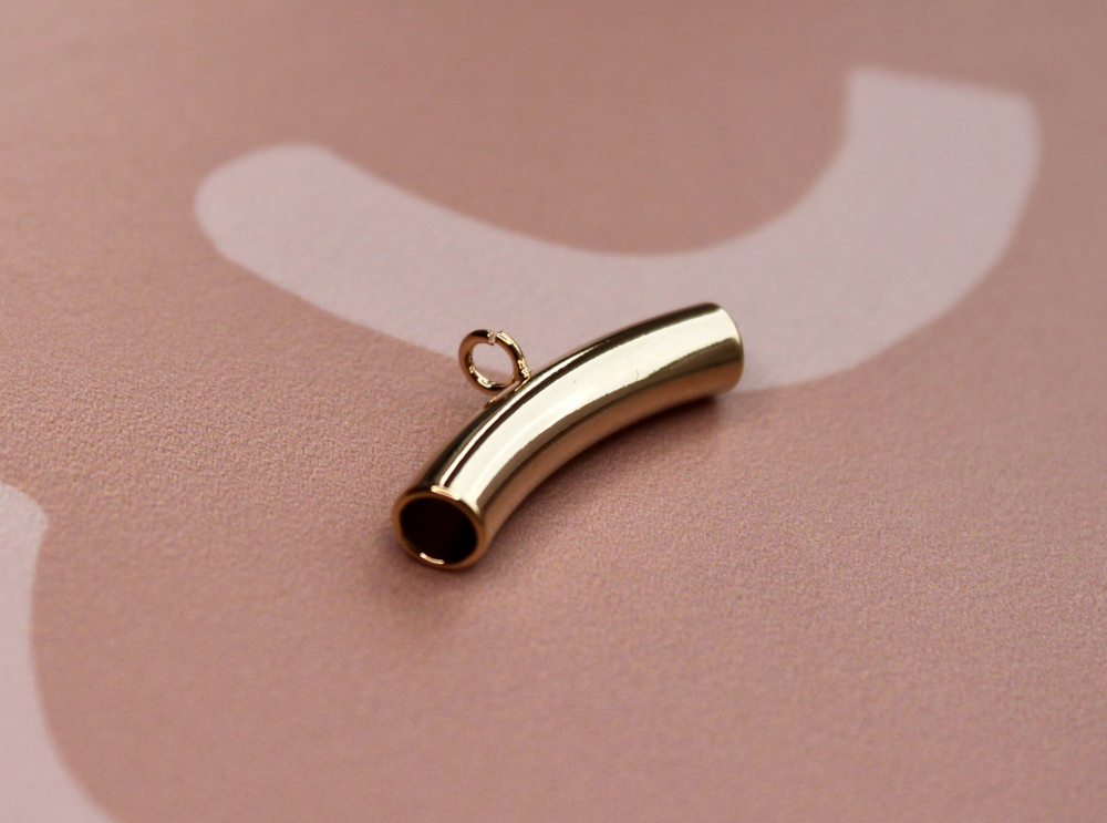 Подвеска трубочка 25х5 мм позолота
