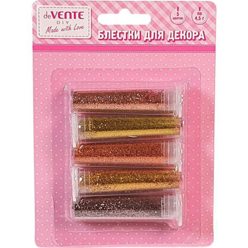 Блестки в наборе 05цв по 4.5г туба "Оттенки золотого" е/п DEVENTE 8003002