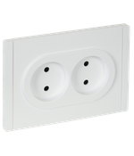 FORTE&PIANO Розетка 2-местная без заземления с защитными шторками безвинтовое крепление 10А FP225 белый IEK