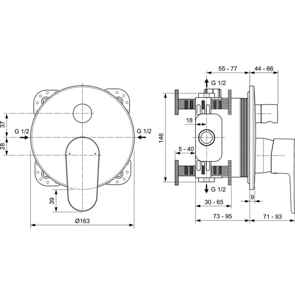 Смеситель Ideal Standard CERAFINE MODEL O A7350AA для ванны/душа