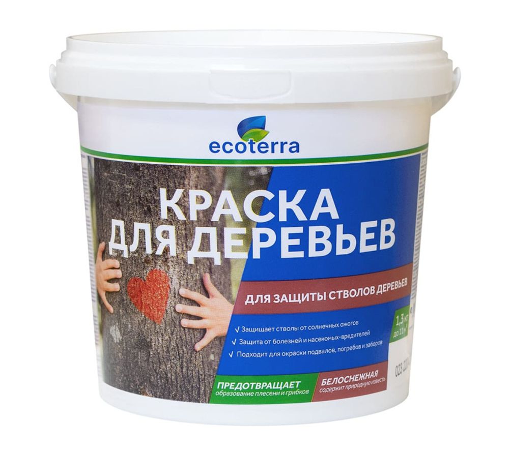 Краска для садовых деревьев 3кг белоснежная Ecoterra