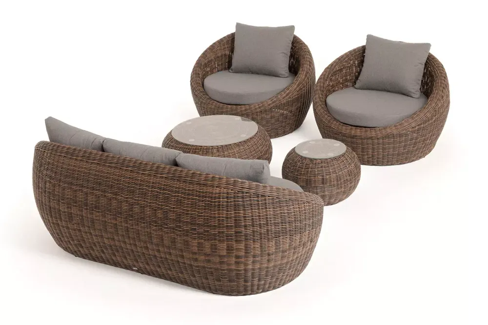 "Барселона" лаунж-зона из искусственного ротанга, цвет коричневый