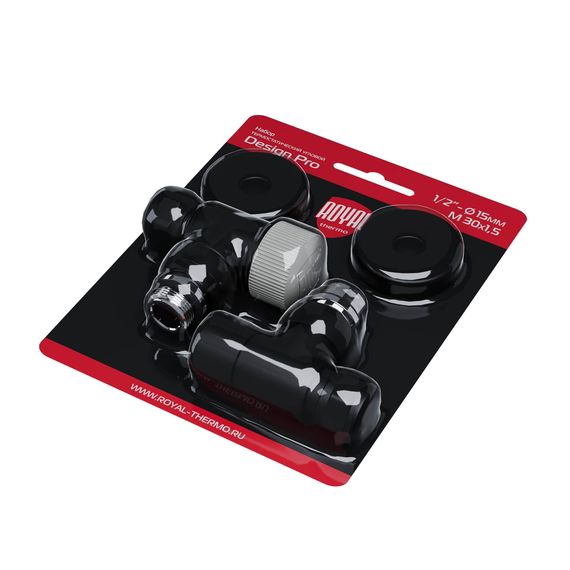 Набор термостатический угловой Royal Thermo Design Pro 15мм М30х1,5 (Черный) купить в Москве и Московской области по низкой цене с доставкой по России — (7) Набор термостатический угловой Royal Thermo Design Pro 15мм М30х1,5 (Черный) — (7)