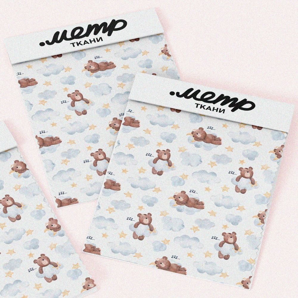 Ткань ниагара медвежата в облаках