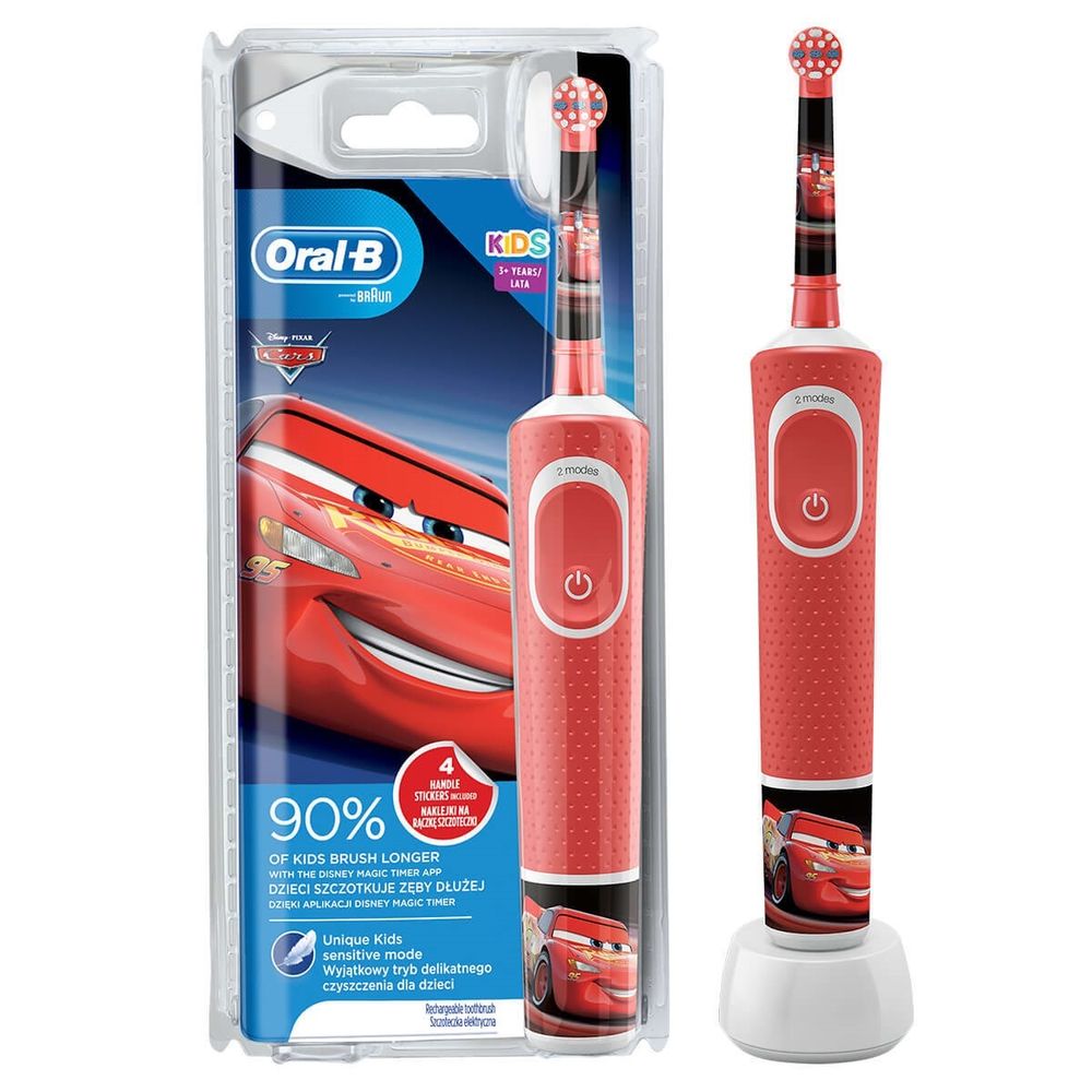 OralB аккумуляторная зубная щетка для детей D100 Kids CARS автомобилей, арт. Ora000121