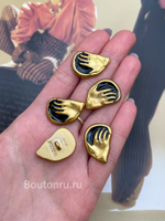 Пуговицы Скиапар. золотистые с черной эмалью "Ладонь"