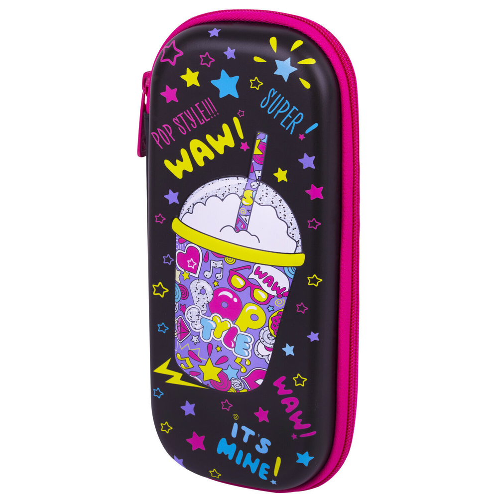 Пенал BRAUBERG 1 отделение 1 откидная планка EVA 22х10х5 см "Pop style" (2 штуки в упаковке)