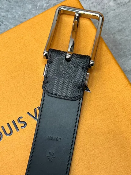 Ремень Louis Vuitton Pont Neuf чёрно-серый