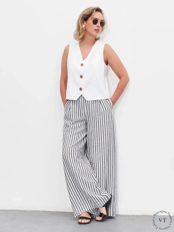 Брюки летние палаццо широкие