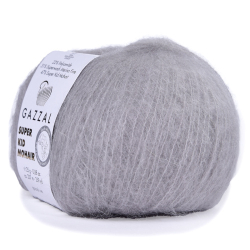Пряжа Super Kid Mohair, 25г,237м, 47%супер кид мохер,31%мериносовая шерсть, 22% па (цена за 1шт)