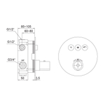 Термостатический смеситель Steinberg 390 встраиваемый с кнопками переключения на 3 потребителя, с регулировкой температуры воды, хром 390 4331
