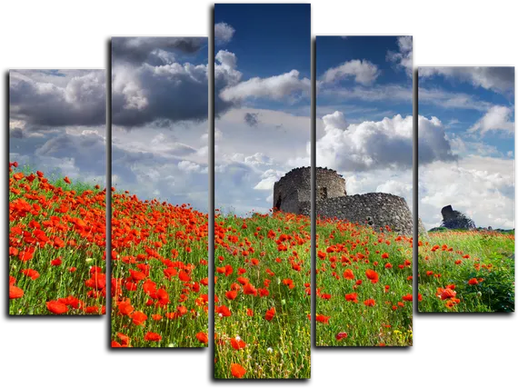 Модульная картина "Оазис цветов"