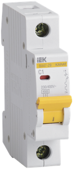 KARAT Автоматический выключатель ВА47-29 1P C 1А 4,5кА IEK