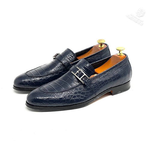 Лоферы Hermes из кожи крокодила