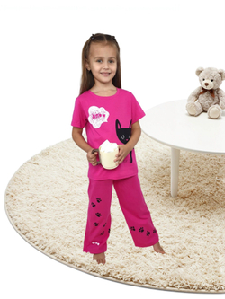 7-55-3 Пижама для девочки (фуфайка и брюки)