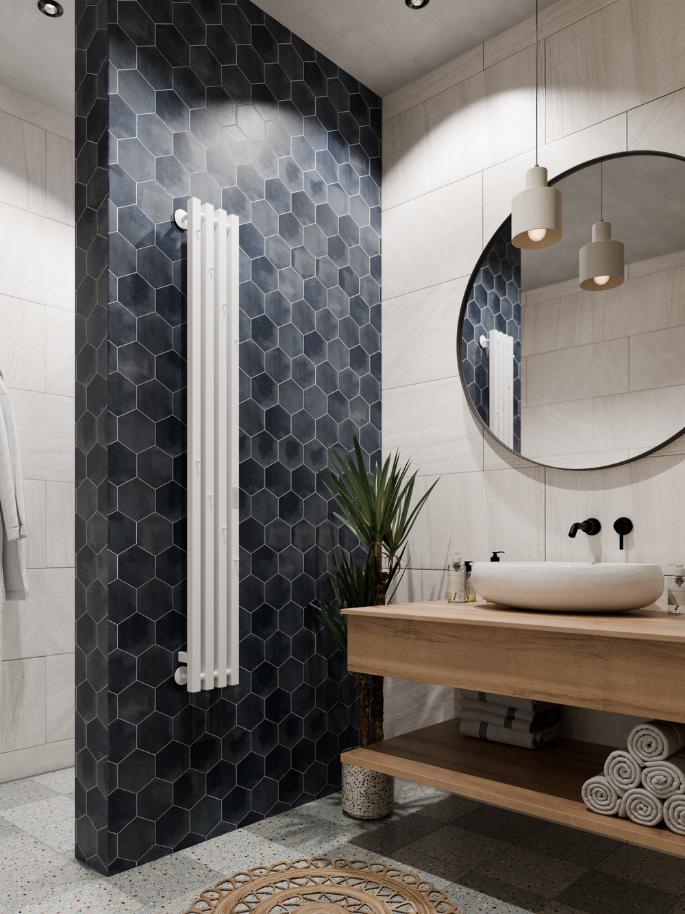 Полотенцесушитель электрический белый вертикальный Marco PRO 4 150 x 18