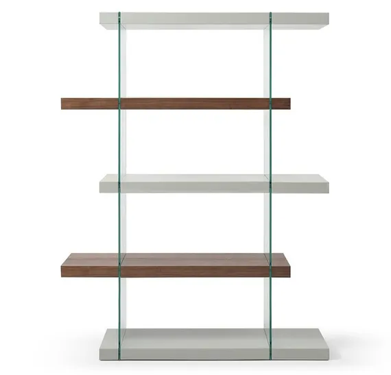 Стеллаж Mysen, 180х140 см, орех, стекло