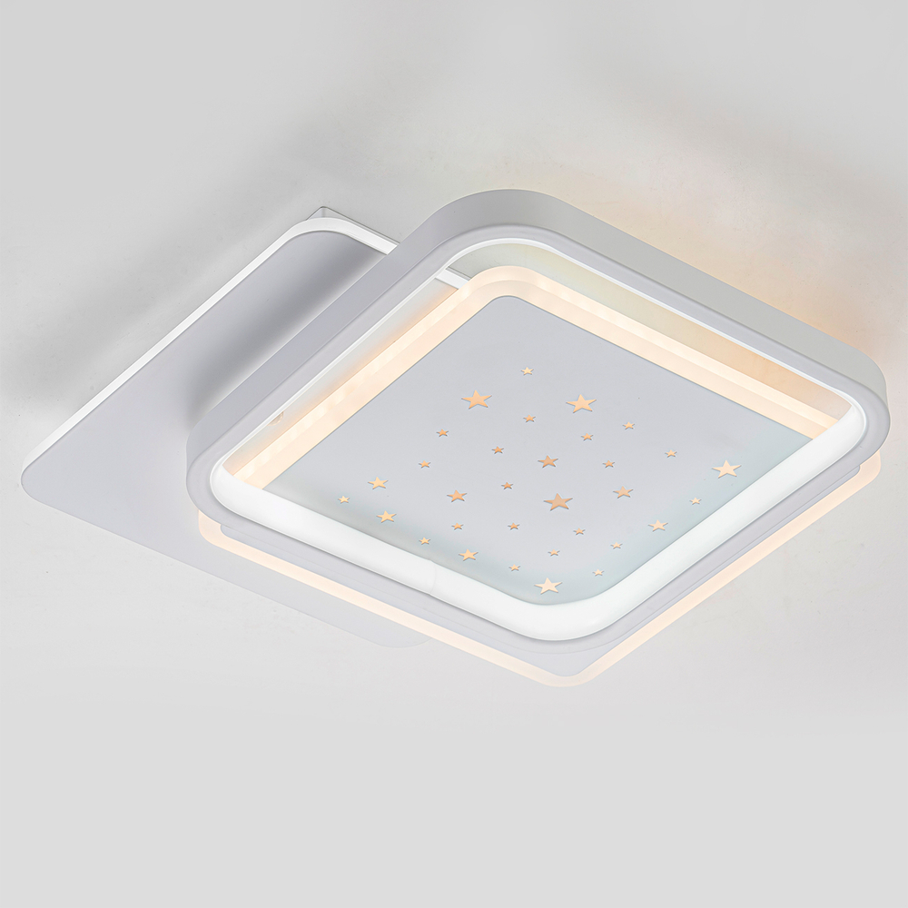 Потолочный светодиодный светильник 81Вт, 6480лм, 3000-6500K, Ra>80, плавная регулировка мощности, изменение цветовой температуры, пульт, металл/акрил, белый