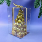 Свеча новогодняя «Ёлочка снежная» 12 см, золото