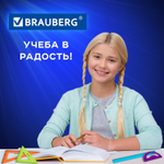 набор чертежный средний BRAUBERG "FRUITY" (линейка 20 см 2 треугольника транспортир) ассорти пенал (8 штук в упаковке)