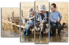 Модульная картина "Юные рыбаки"