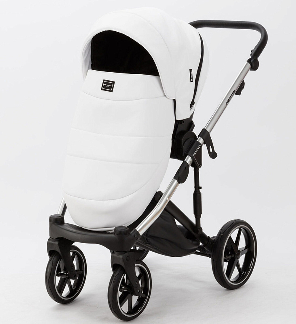 Детская коляска Adamex Lumi Air SE Deluxe 3 в 1 L-SA501 (БЕЛ.КОЖА+ХРОМ РАМА)