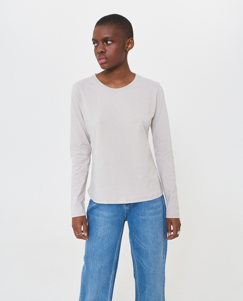 Лонгслив из органического хлопка с круглой горловиной