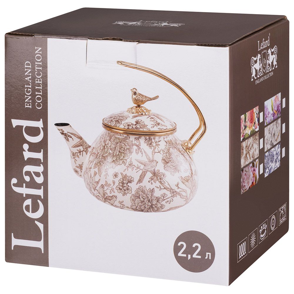 ЧАЙНИК ЭМАЛИРОВАННЫЙ LEFARD 2,2Л ПОДХОДИТ ДЛЯ ИНДУКЦИОН.ПЛИТ