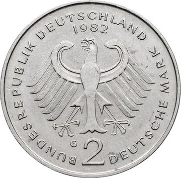 2 марки 1982 Германия «Теодор Хойс, 20 лет Федеративной Республике (1949-1969)»